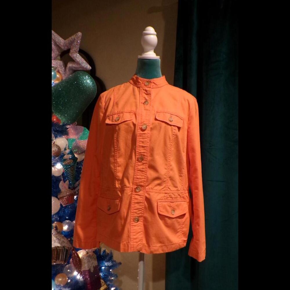 Talbots Women's Orange Utility Jacket Size Large